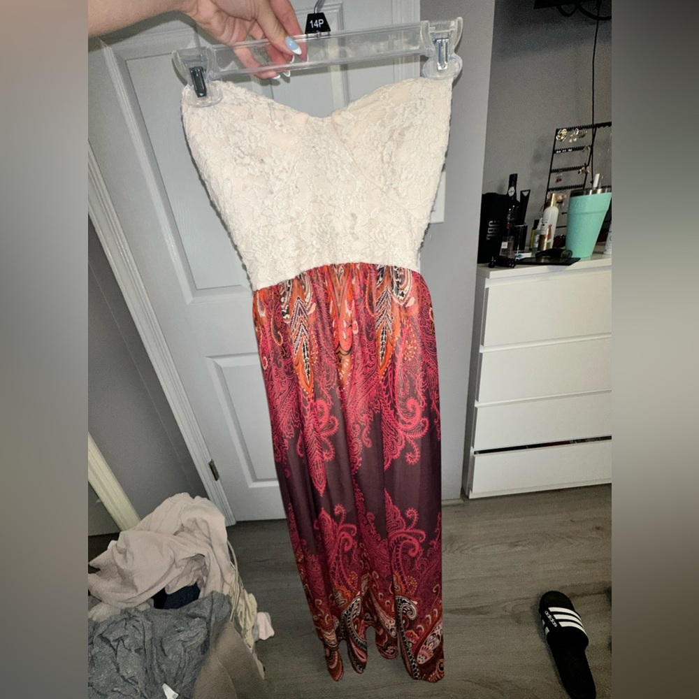 Beige/Red Design Trac Dress